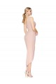 Stretch Crepe High Neck V-Back Mermaid Mauve High Low Evening Gown / Prom Dress / Bridesmaid Dress Derby
