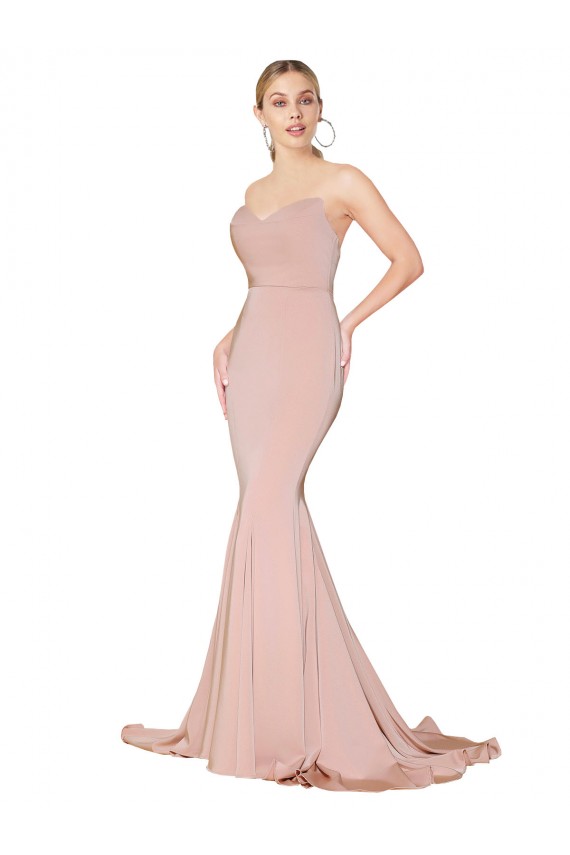 Stretch Crepe High Neck Low Back Mermaid Mauve Formal Dress / Bridesmaid Dress Derby
