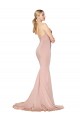 Stretch Crepe High Neck Low Back Mermaid Mauve Formal Dress / Bridesmaid Dress Derby