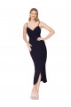 Stretch Crepe High Neck V-Back Mermaid Dark Navy Formal Dress / Bridesmaid Dress Derby