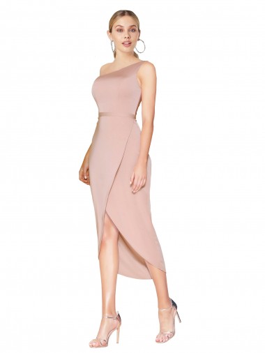 Stretch Crepe High Neck Mermaid Mauve Formal Dress / Bridesmaid Dress Derby