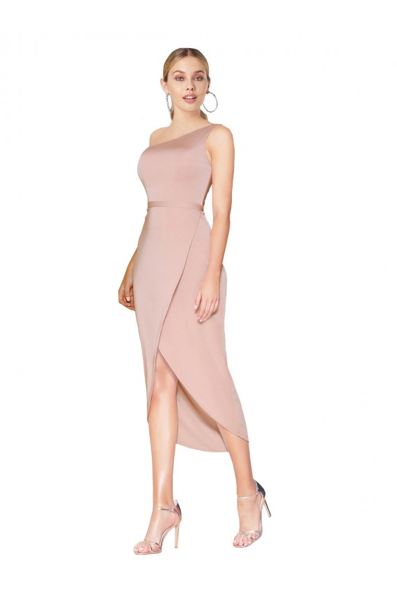 Stretch Crepe High Neck Mermaid Mauve Formal Dress / Bridesmaid Dress Derby