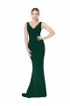 Stretch Crepe High Neck Mermaid Midnight Green Formal Evening Gown / Prom Dress / Bridesmaid Dress Derby