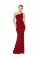 Stretch Crepe High Neck Mermaid Burgundy Formal Evening Gown / Prom Dress / Bridesmaid Dress Derby