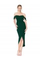 Stretch Crepe High Neck Mermaid Midnight Green High Low Evening Gown / Prom Dress / Bridesmaid Dress Derby