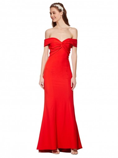 Stretch Crepe High Neck Mermaid Red Bridesmaid Dress / Formal Dress Derby