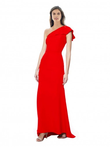 Stretch Crepe High Neck Mermaid Red Formal Dress / Bridesmaid Dress Derby