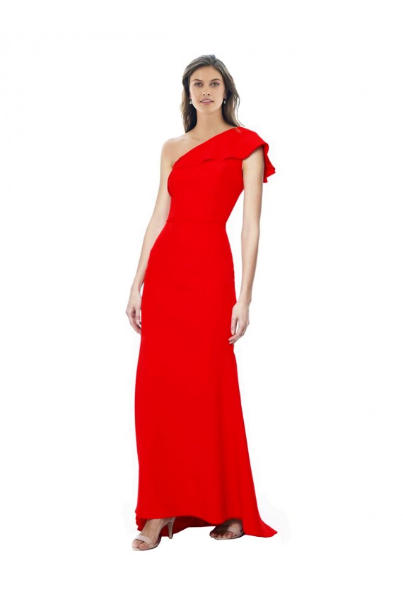 Stretch Crepe High Neck Mermaid Red Formal Dress / Bridesmaid Dress Derby