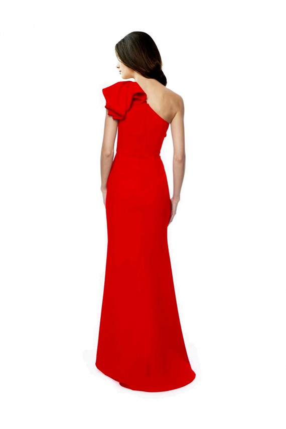 Stretch Crepe High Neck Mermaid Red Formal Dress / Bridesmaid Dress Derby