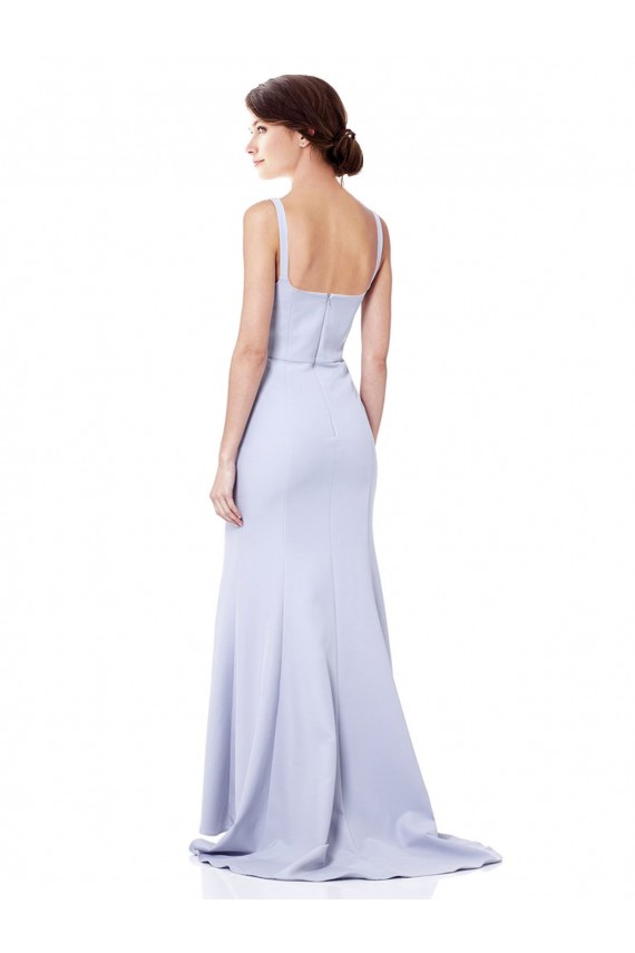 Stretch Crepe High Neck Mermaid Light Sky Blue Evening Gown / Prom Dress / Bridesmaid Dress Derby