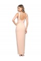 Stretch Crepe Square Neck Sheath Nude Formal Evening Gown / Prom Dress / Bridesmaid Dress Derby