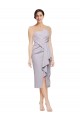 Stretch Crepe Strapless Low Back Sheath Arctic Lilac High Low Evening Gown / Prom Dress / Bridesmaid Dress Derby