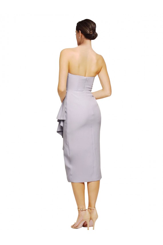 Stretch Crepe Strapless Low Back Sheath Arctic Lilac High Low Evening Gown / Prom Dress / Bridesmaid Dress Derby