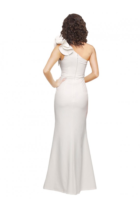 Stretch Crepe One Shoulder Sheath Ivory Formal Evening Dress / Bridesmaid Dress Derby