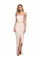 Stretch Crepe Strapless Low Back Sheath Nude Formal Evening Gown / Prom Dress / Bridesmaid Dress Derby