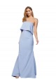 Stretch Crepe Strapless Low Back A-Line Light Sky Blue Formal Dress / Bridesmaid Dress Derby