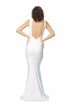 Stretch Crepe High Neck V-Back Sheath Ivory Formal Evening Gown / Prom Dress / Bridesmaid Dress Derby