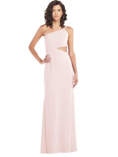 Stretch Crepe One Shoulder Trumpet Pink Formal Evening Gown / Prom Dress / Bridesmaid Dress Derby