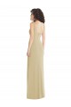 Stretch Crepe Square Neck Low Back Trumpet Champagne Formal Evening Gown / Prom Dress / Bridesmaid Dress Derby