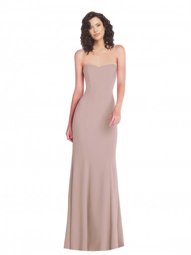 Stretch Crepe Strapless Mermaid Dusty Pink Formal Dress / Bridesmaid Dress Derby