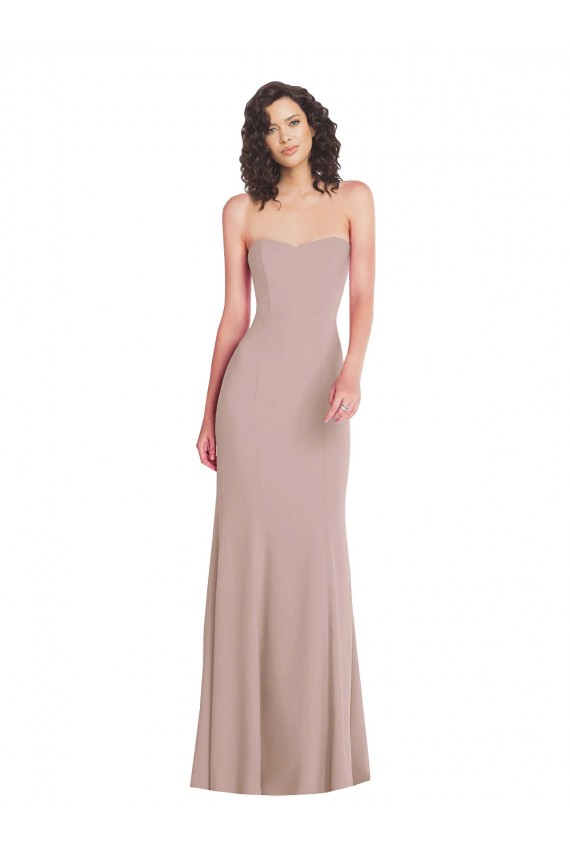 Stretch Crepe Strapless Mermaid Dusty Pink Formal Dress / Bridesmaid Dress Derby