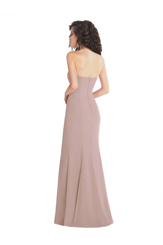 Stretch Crepe Strapless Mermaid Dusty Pink Formal Dress / Bridesmaid Dress Derby