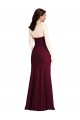 Stretch Crepe Strapless Trumpet Burgundy Gold Semi Formal Evening Dress / Prom Dress / Bridesmaid Dress Derby