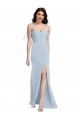 Stretch Crepe Strapless Low Back Trumpet Light Sky Blue Bridesmaid Dress / Formal Dress Derby