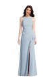 Stretch Crepe Halter Neck Trumpet Light Sky Blue Formal Dress / Bridesmaid Dress Derby