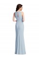 Stretch Crepe Halter Neck Trumpet Light Sky Blue Formal Dress / Bridesmaid Dress Derby