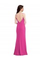 Stretch Crepe High Neck Open Back Trumpet Fuchsia Formal Evening Gown / Prom Dress / Bridesmaid Dress Derby