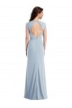 Stretch Crepe Open Back Trumpet Light Sky Blue Formal Evening Gown / Prom Dress / Bridesmaid Dress Derby