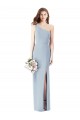 Stretch Crepe One Shoulder Trumpet Light Sky Blue Semi Formal Evening Dress / Prom Dress / Bridesmaid Dress Derby