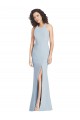 Stretch Crepe Halter Neck Open Back Trumpet Light Sky Blue Evening Dress / Bridesmaid Dress Derby