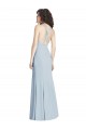 Stretch Crepe Halter Neck Open Back Trumpet Light Sky Blue Evening Dress / Bridesmaid Dress Derby