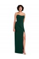 Stretch Crepe Strapless Low Back Sheath Midnight Green Formal Evening Gown / Prom Dress / Bridesmaid Dress Derby