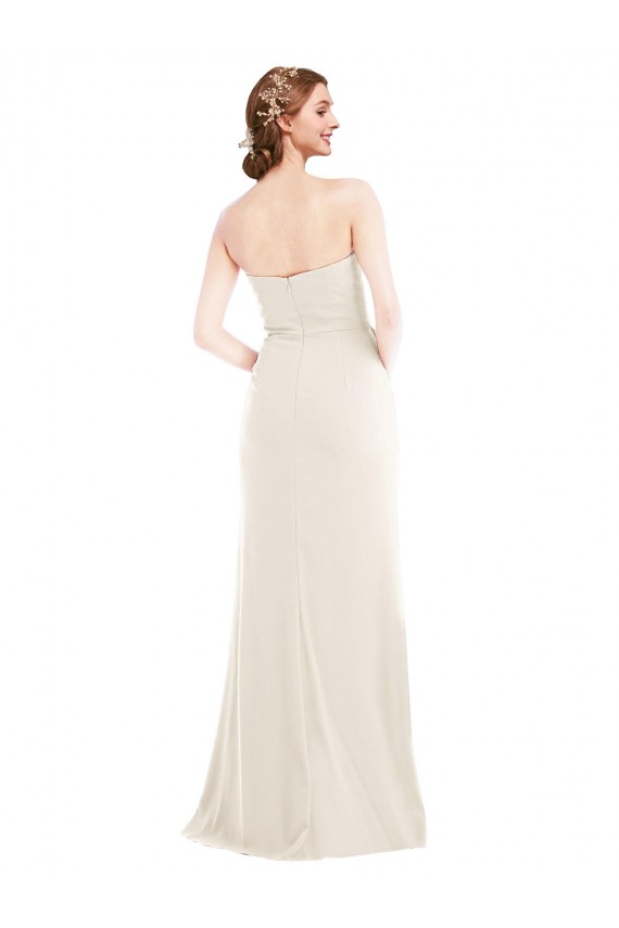 Stretch Crepe Strapless Trumpet Ivory Semi Formal Evening Dress / Prom Dress / Bridesmaid Dress Derby