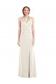 Stretch Crepe Halter Neck Low Back Trumpet Ivory Semi Formal Evening Dress / Prom Dress / Bridesmaid Dress Derby