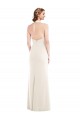 Stretch Crepe Halter Neck Low Back Trumpet Ivory Semi Formal Evening Dress / Prom Dress / Bridesmaid Dress Derby
