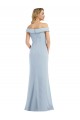 Stretch Crepe Off the Shoulder Trumpet Light Sky Blue Semi Formal Evening Dress / Prom Dress / Bridesmaid Dress Derby