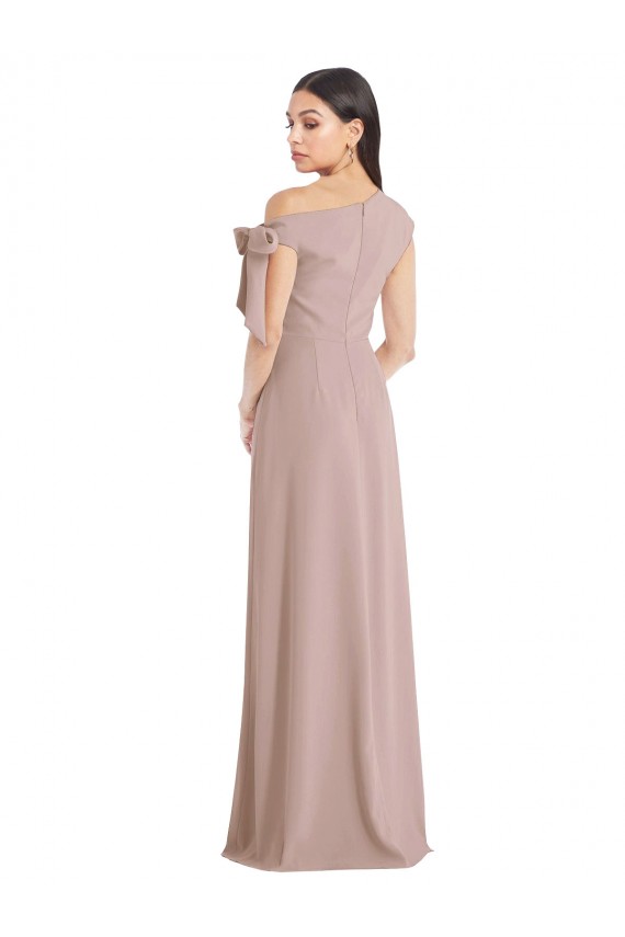 Stretch Crepe Off the Shoulder A-Line Dusty Pink Formal Evening Gown / Prom Dress / Bridesmaid Dress Derby