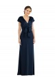 Stretch Crepe Off the Shoulder Keyhole Back Trumpet Dark Navy Formal Evening Gown / Prom Dress / Bridesmaid Dress Derby