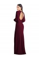 Stretch Crepe Bateau Neck Open Back Trumpet Burgundy Gold Formal Dress / Bridesmaid Dress Derby