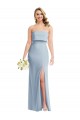 Stretch Crepe Strapless Low Back Trumpet Light Sky Blue Semi Formal Evening Dress / Prom Dress / Bridesmaid Dress Derby