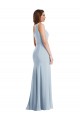 Stretch Crepe One Shoulder Trumpet Light Sky Blue Formal Evening Gown / Prom Dress / Bridesmaid Dress Derby