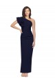 Stretch Crepe One Shoulder Sheath Dark Navy Formal Evening Gown / Prom Dress / Bridesmaid Dress Derby