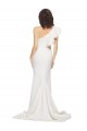 Stretch Crepe One Shoulder Sheath Ivory Semi Formal Evening Dress / Prom Dress / Bridesmaid Dress Derby