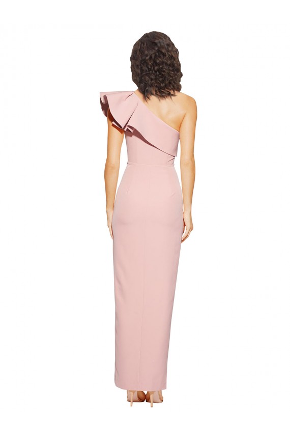Stretch Crepe One Shoulder Sheath Mauve Formal Evening Gown / Prom Dress / Bridesmaid Dress Derby