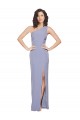 Stretch Crepe One Shoulder Sheath Smoke Blue Formal Evening Gown / Prom Dress / Bridesmaid Dress Derby