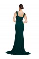 Stretch Crepe Square Neck Sheath Midnight Green Semi Formal Evening Dress / Prom Dress / Bridesmaid Dress Derby
